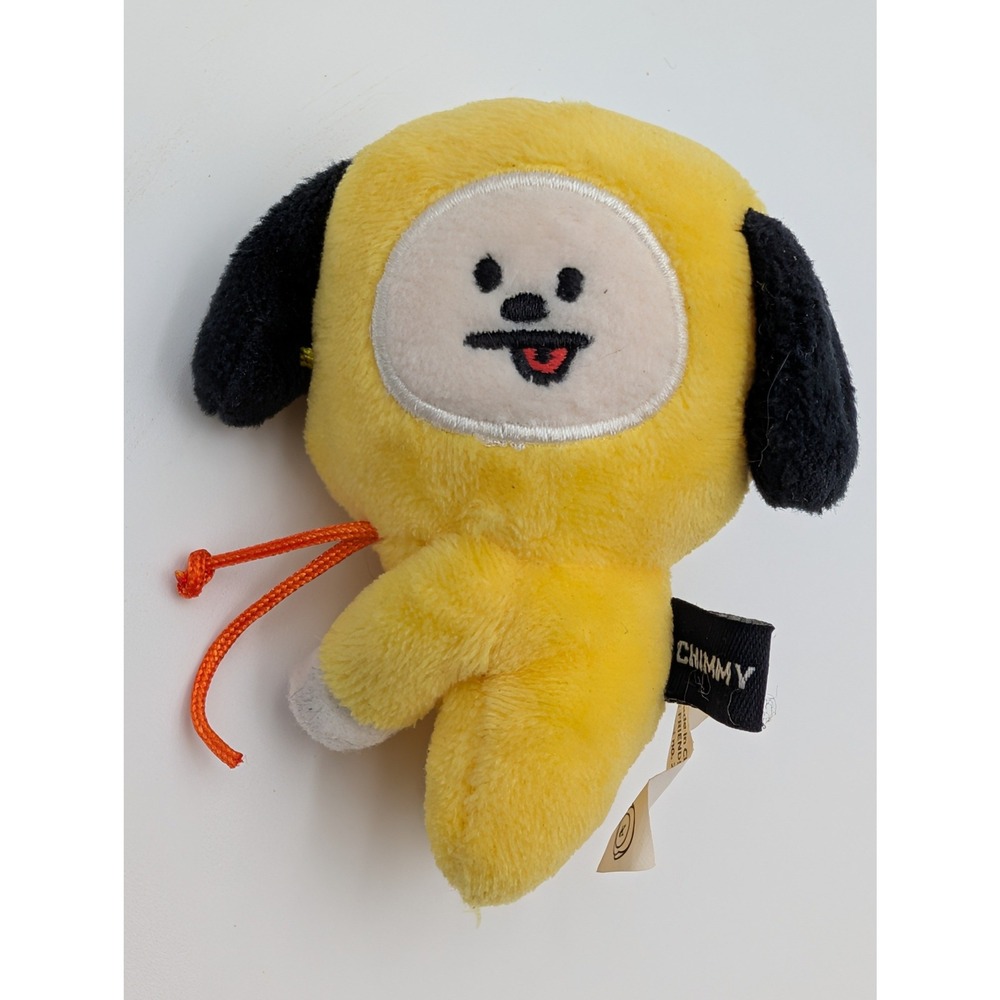 LINE FRIENDS BT21 Chimmy Plush Mini Yellow Dog Bag Charm 2018 3.5 Inch